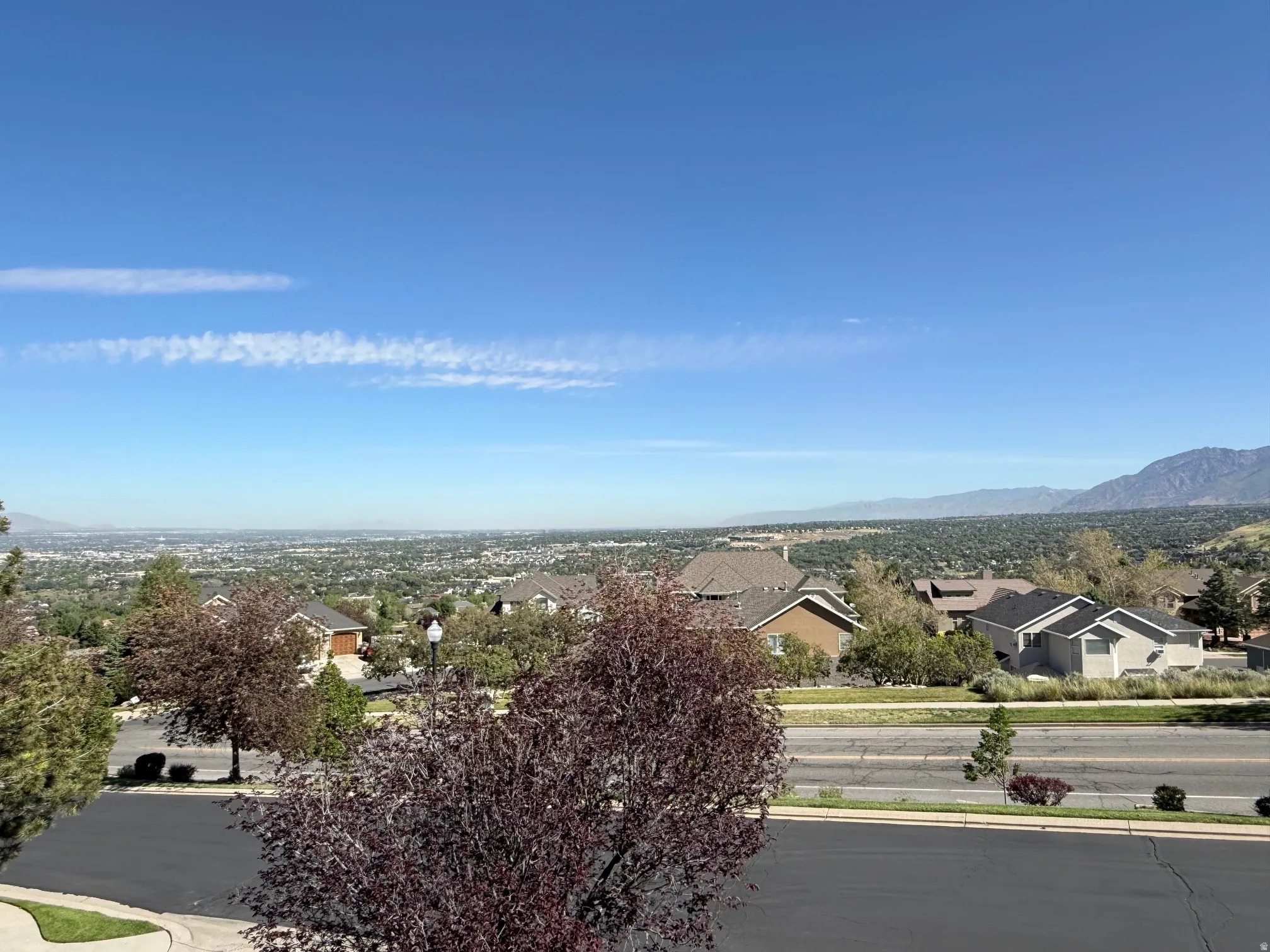 Expansive mountain and valley scenery