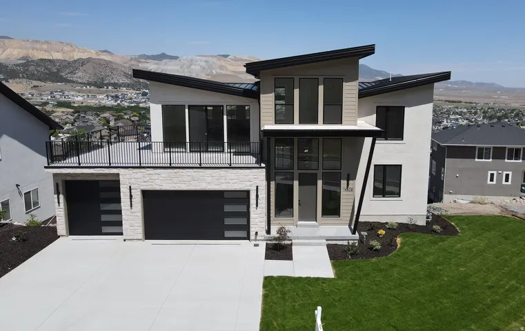 Modern architectural design featuring varied facade materials