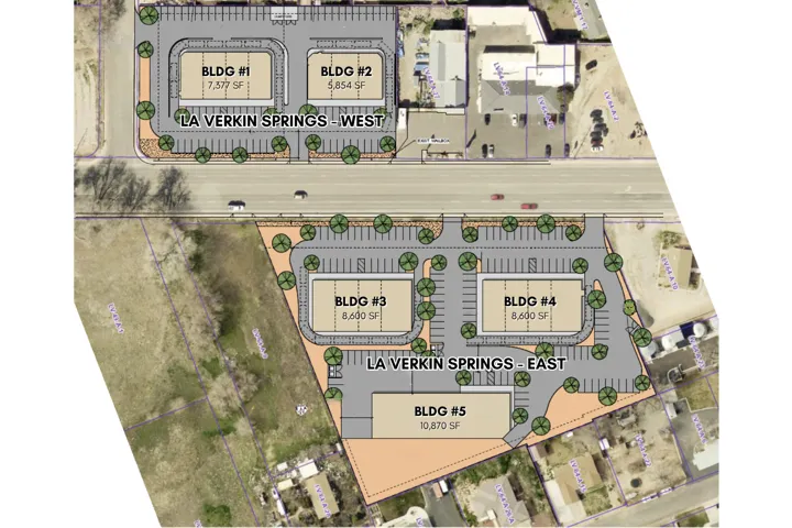 Site Plan. Illustrating the layout of buildings and associated square footage for the property