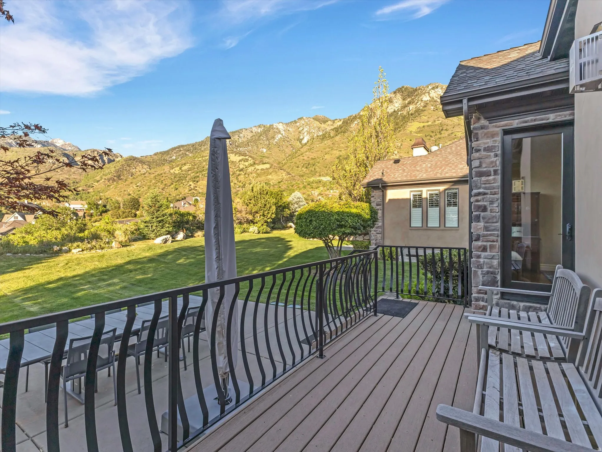 Back deck overlooking nature preserve and beautiful views