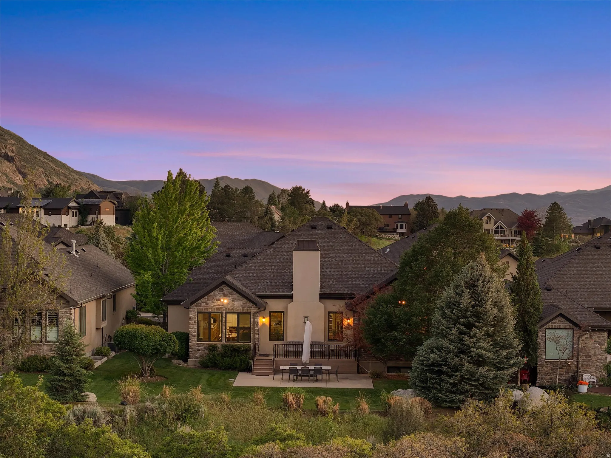 Aerial view of back of home