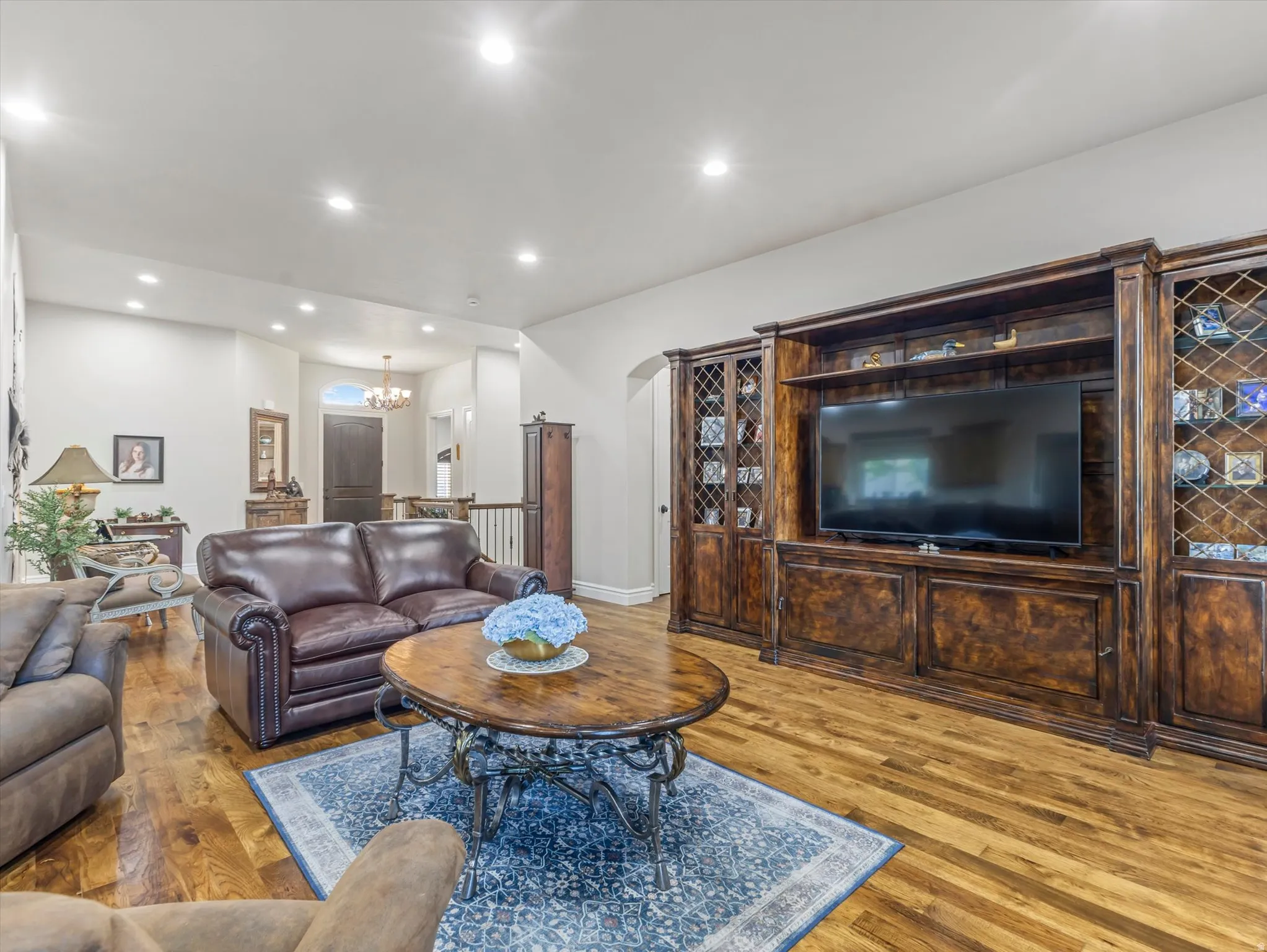 Living room with beautiful wood floors