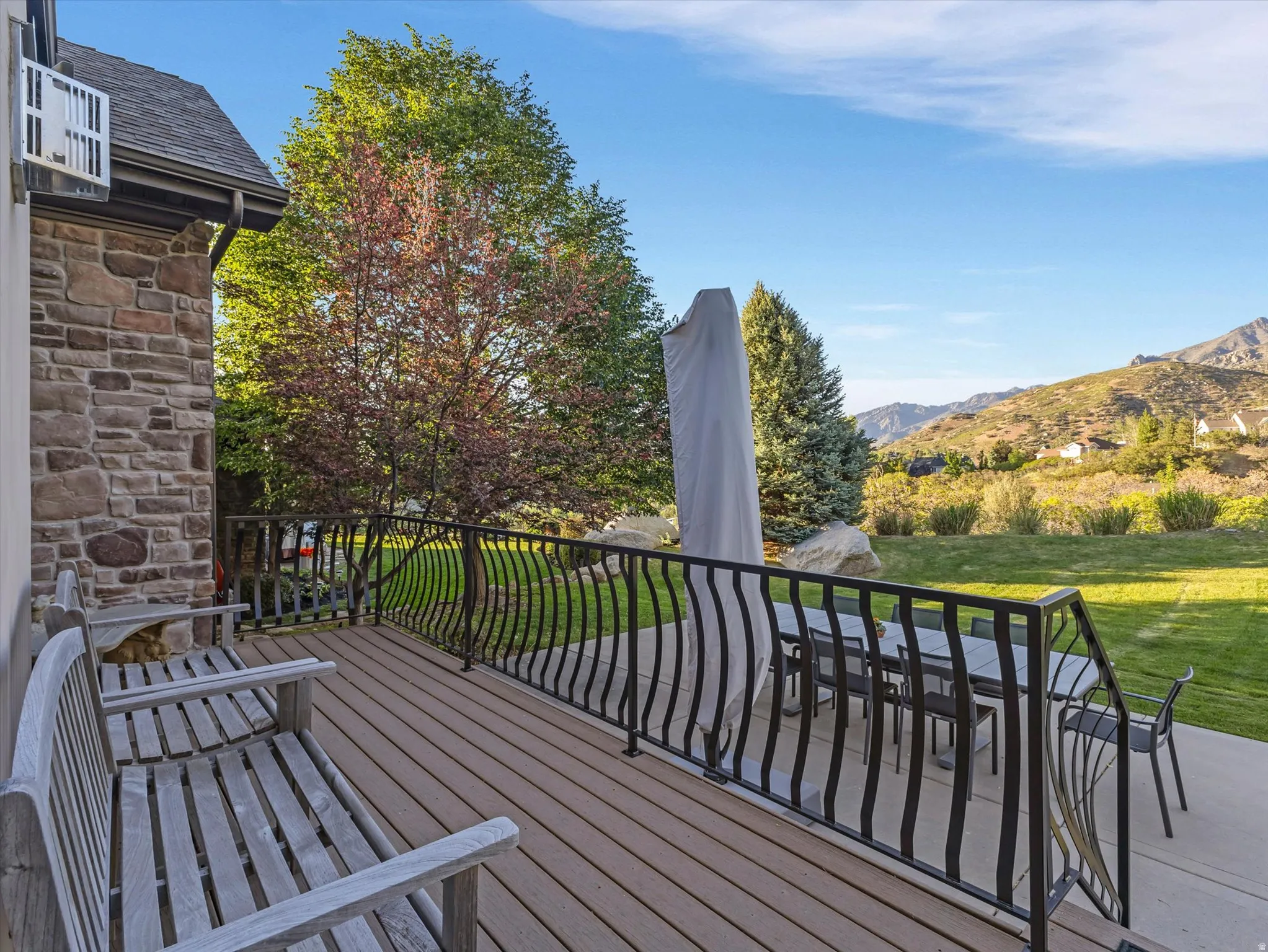 Back deck overlooking nature preserve and beautiful views