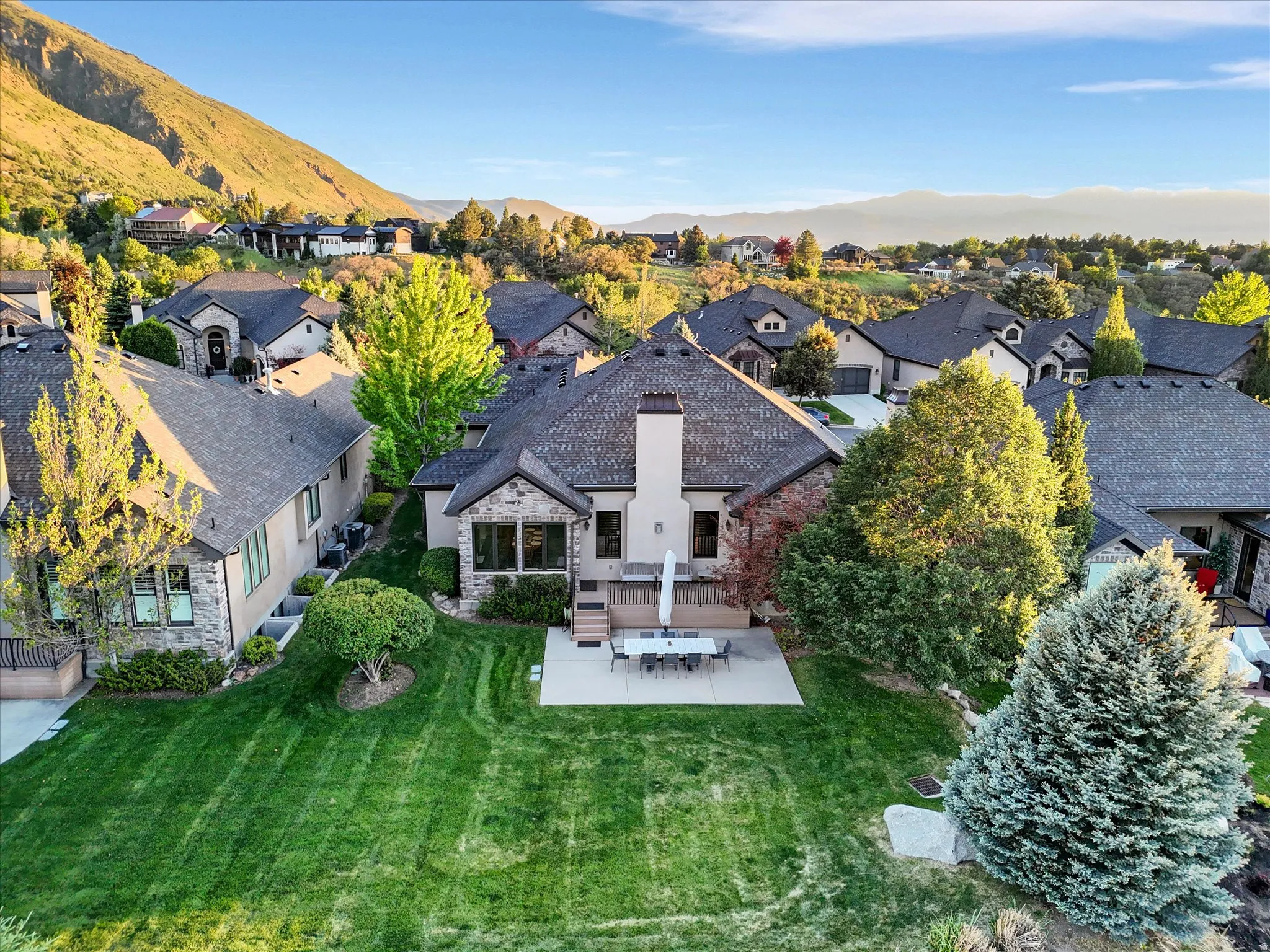 Aerial view of back of home