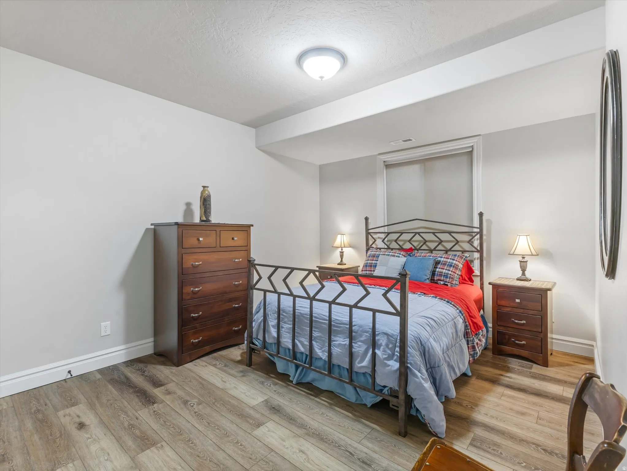 Large bedroom in basement