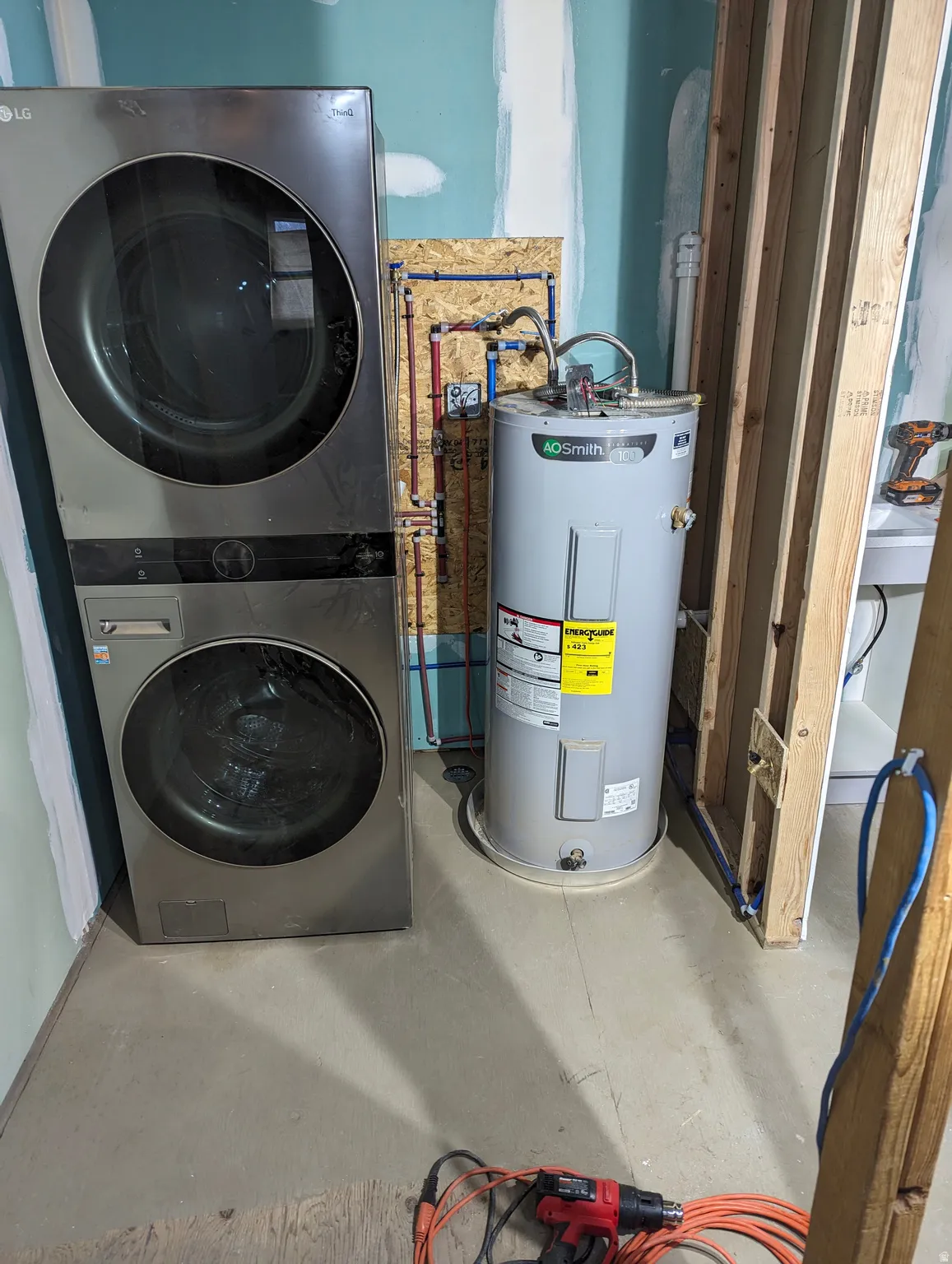 Workshop laundry and water heater