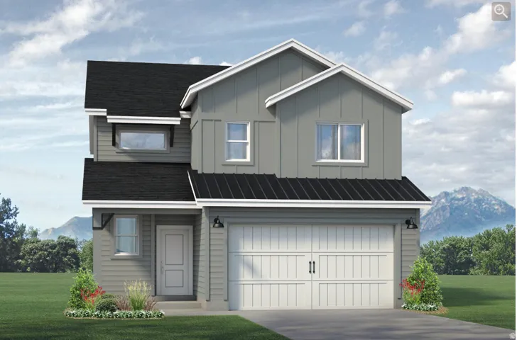 Edison Farmhouse Elevation in Gray