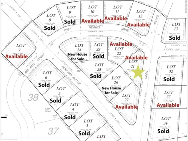 Subdivision Plat. Illustrating the allocation and status of individual lots within the property