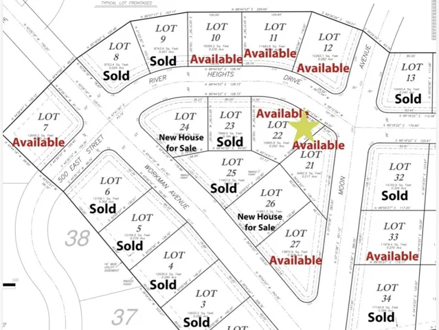 Subdivision Plat. Illustrating the status of individual lots within the property
