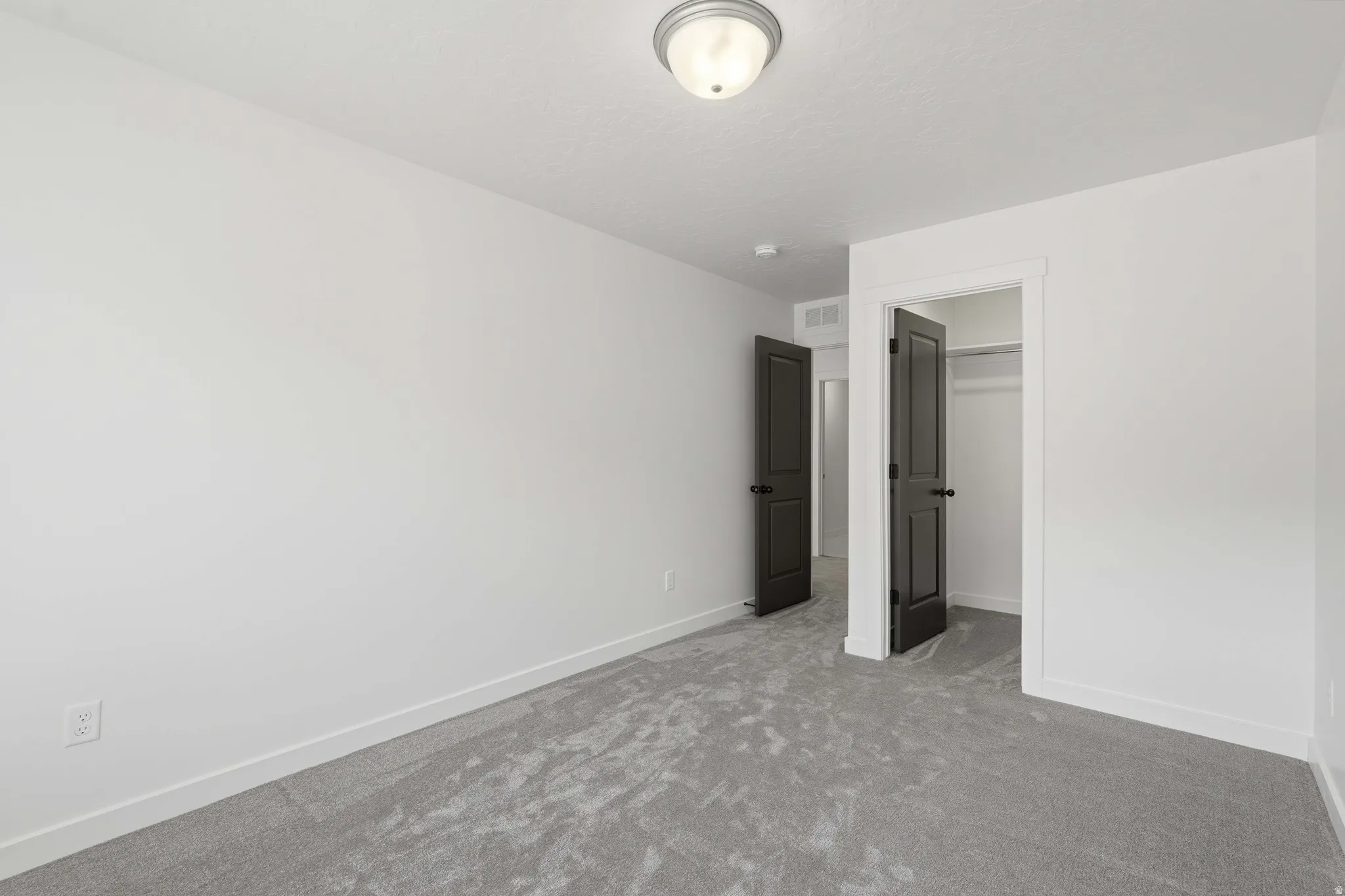 Neutral gray carpet flooring
