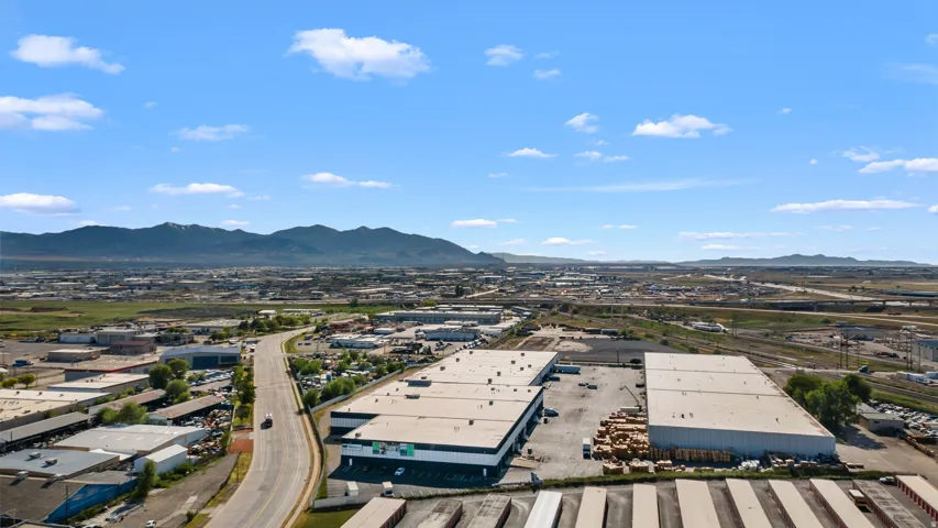 Industrial buildings with flat roofs and ample outdoor storage