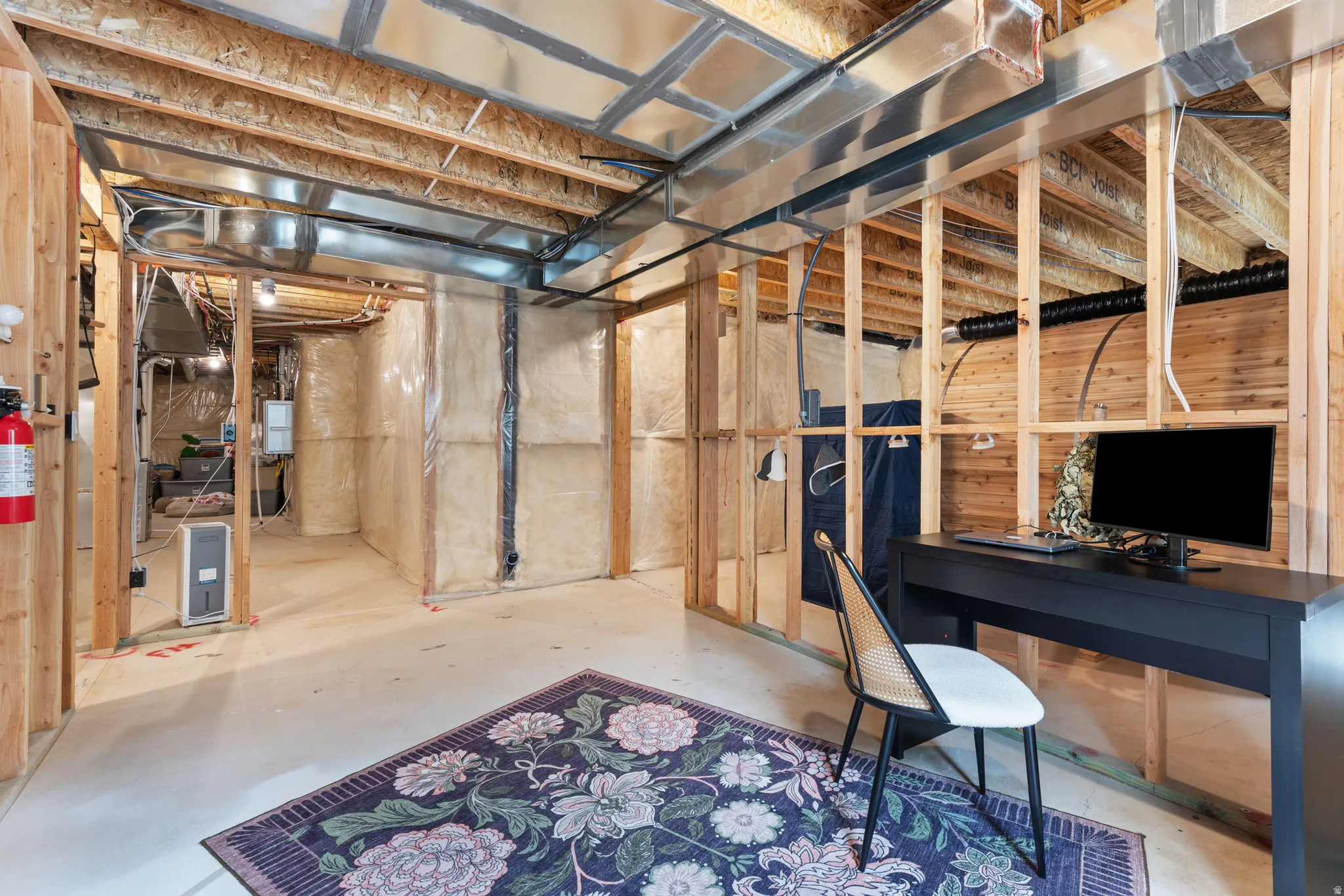 Unfinished basement for room to grow.