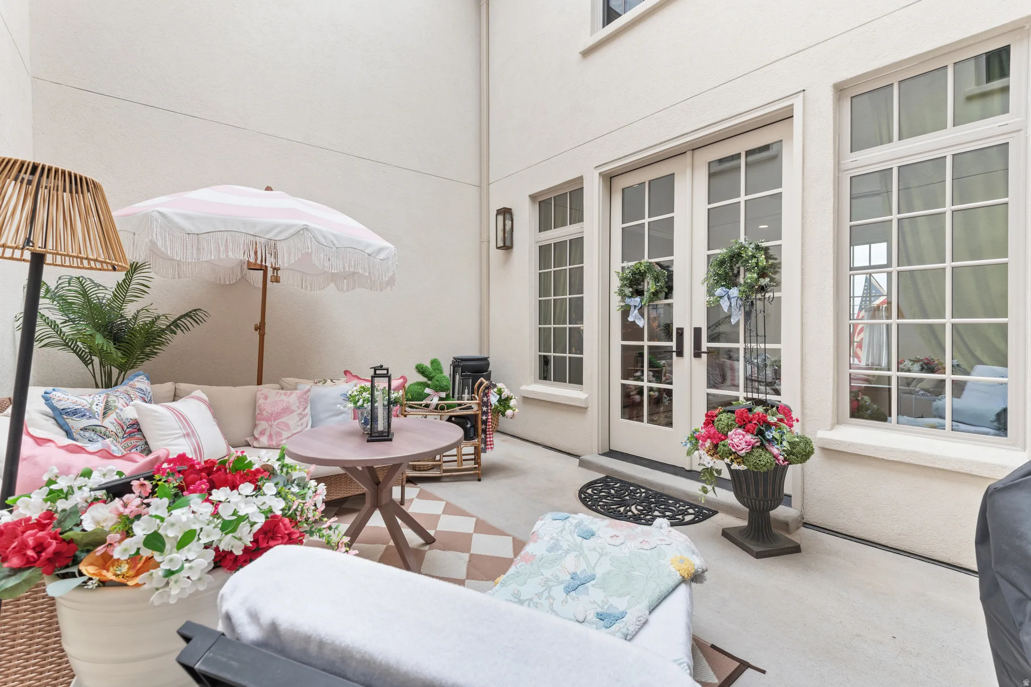 Private courtyard with Heated concrete floors.