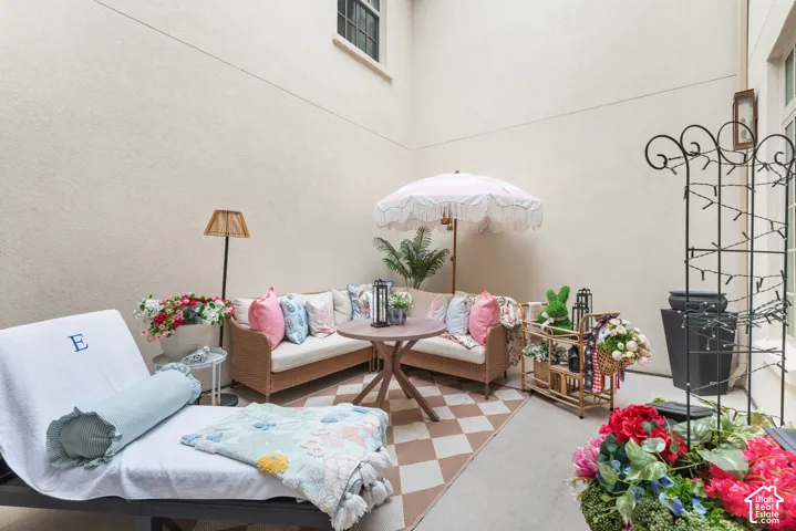Private courtyard with Heated concrete floors.