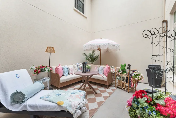 Private courtyard with Heated concrete floors.