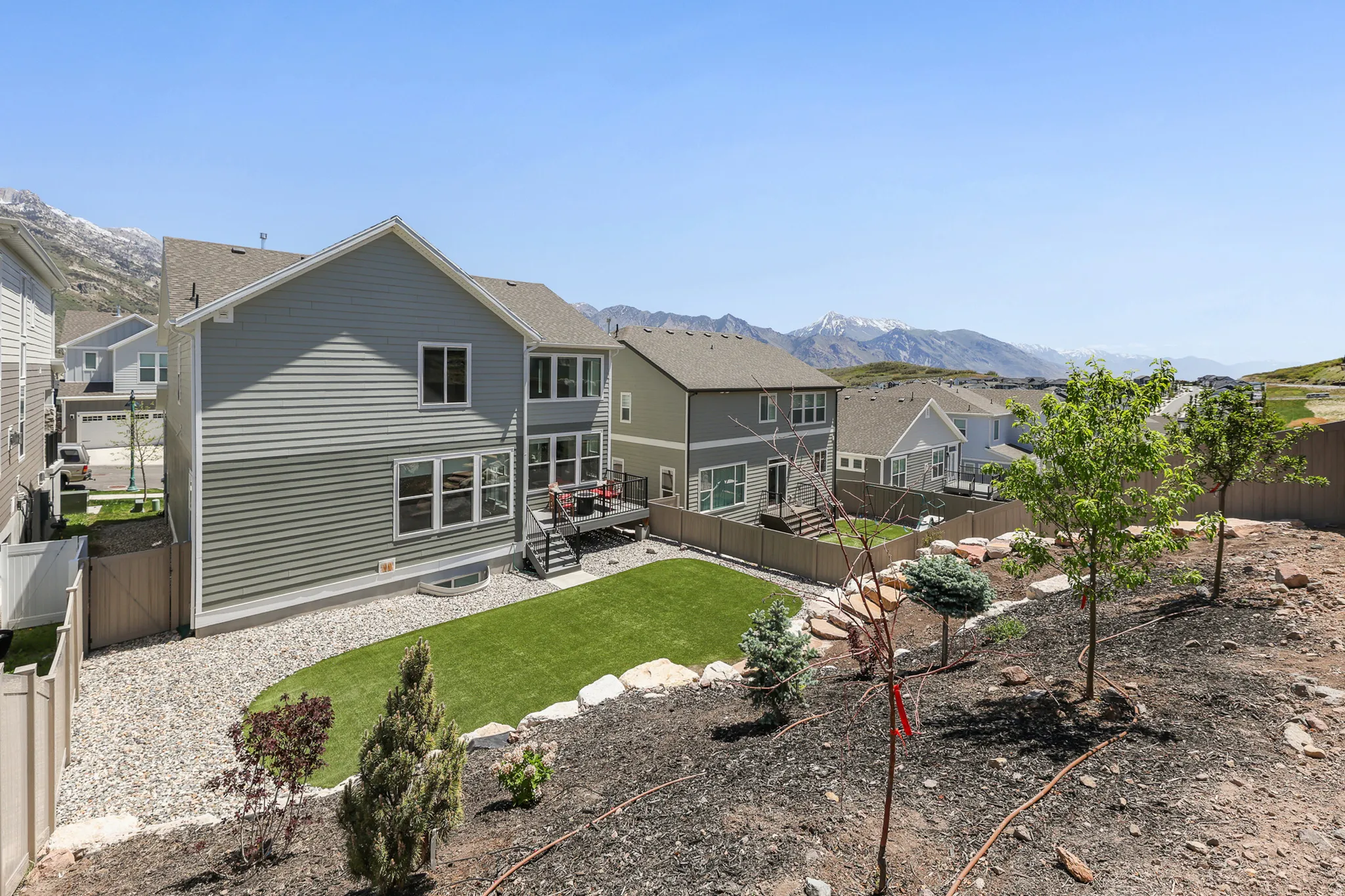 Terraced yard for privacy