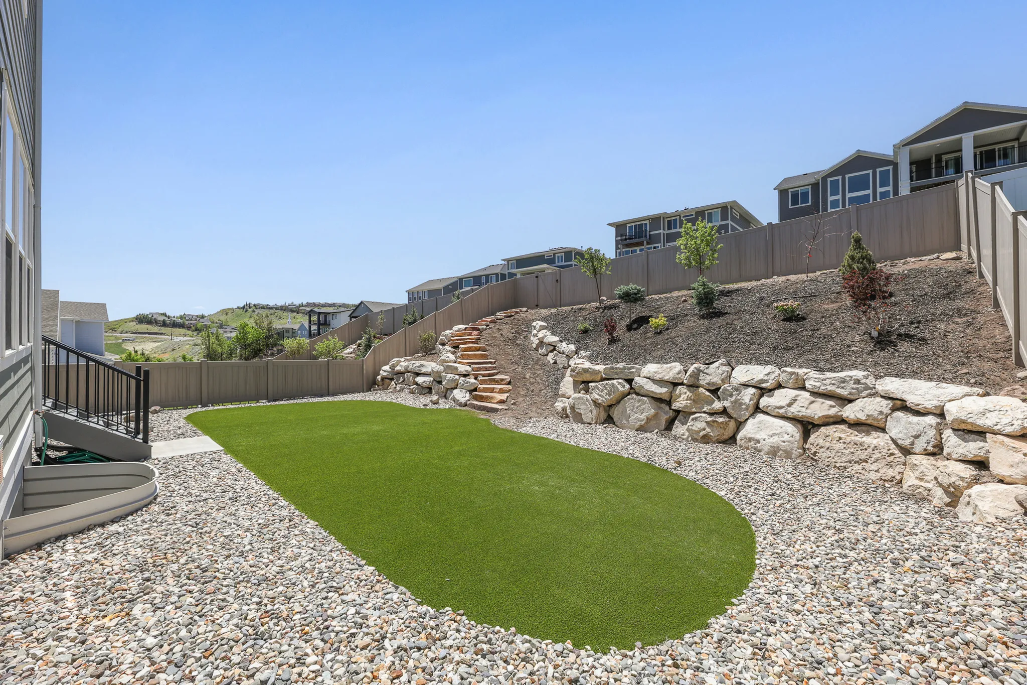 Low maintenance turf, professionally landscaped
