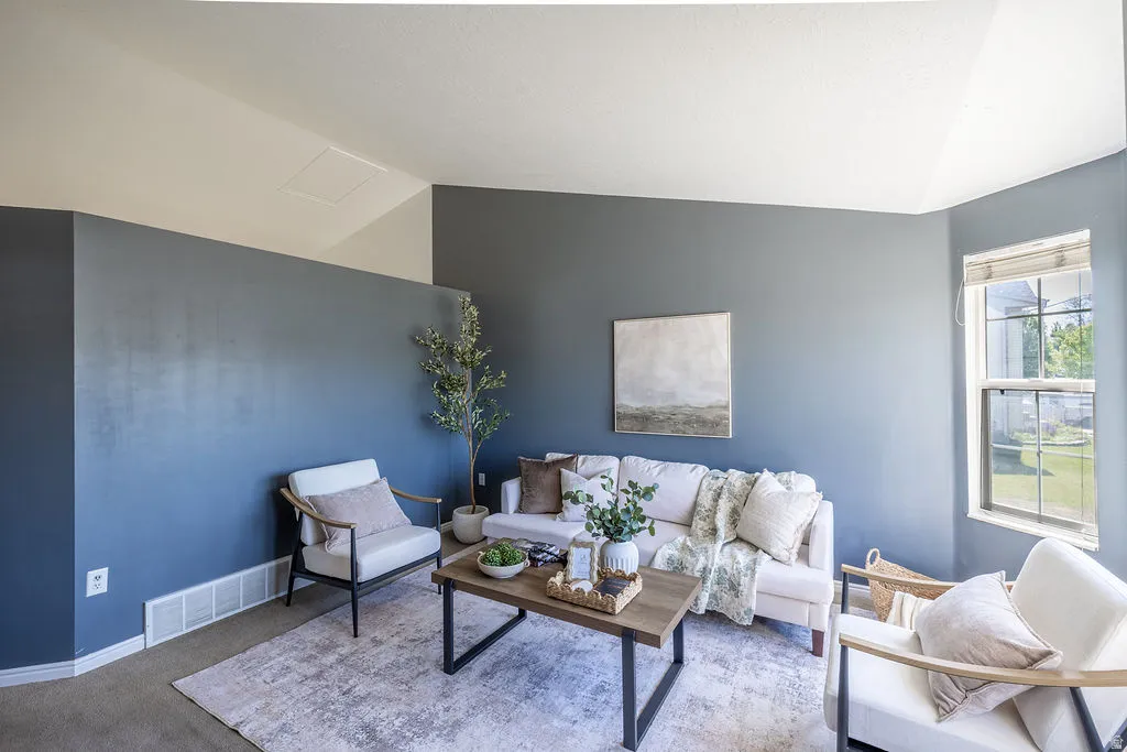 Vaulted ceilings newly painted.  STAGED.