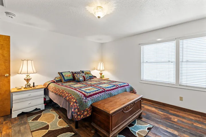 Wood-finish flooring throughout