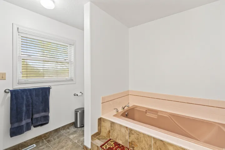 Soaking tub with a tiled surround