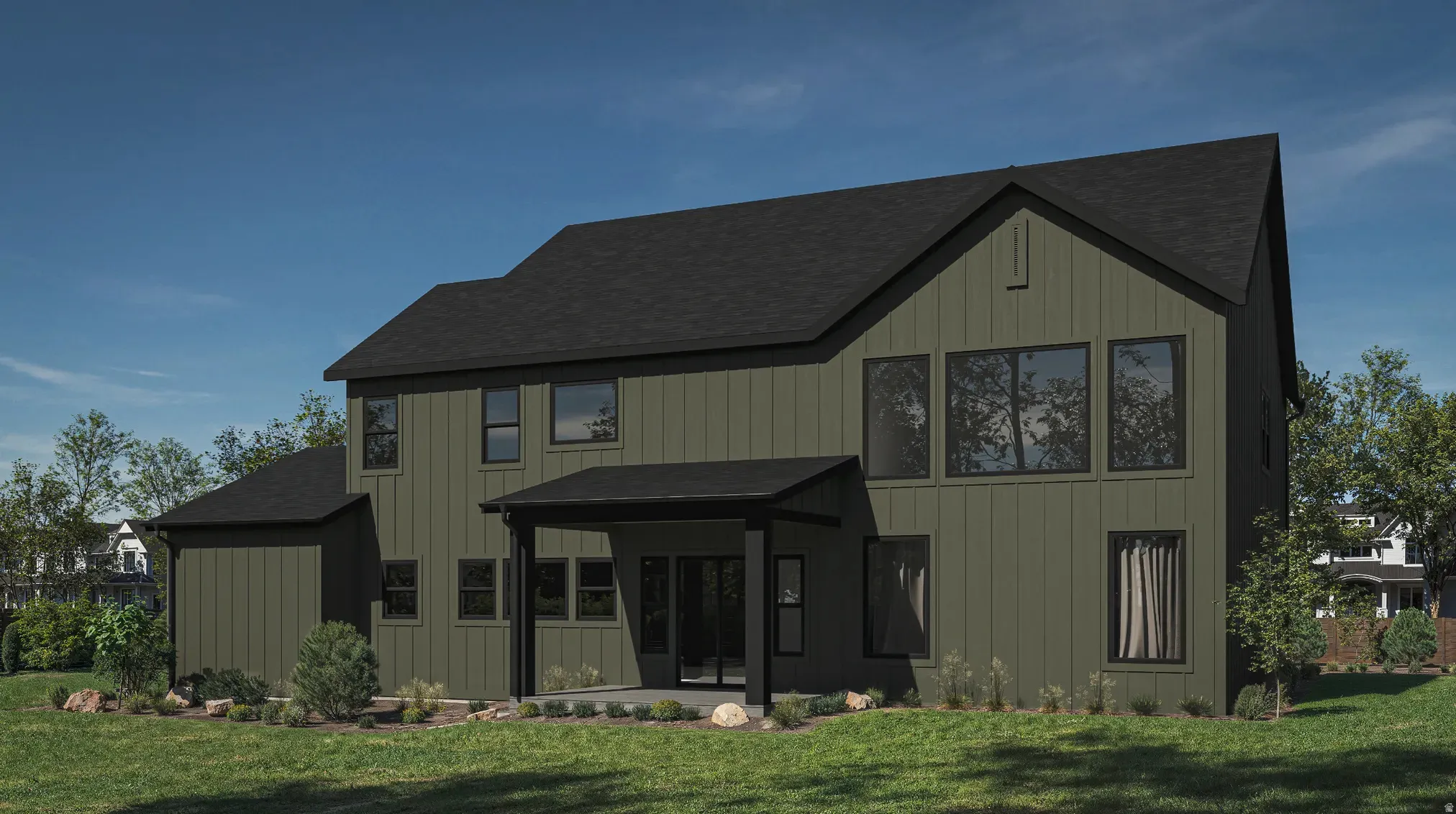 Exterior rendering option with Script V floor plan