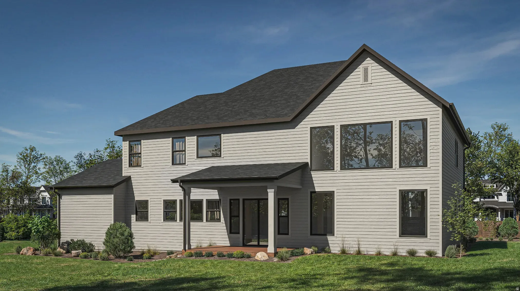 Exterior rendering option with Script V floor plan