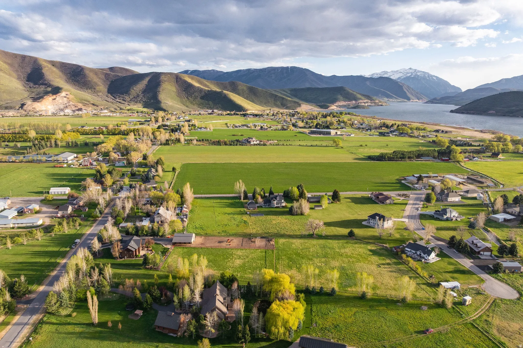 Drone / aerial view of a water and mountain view