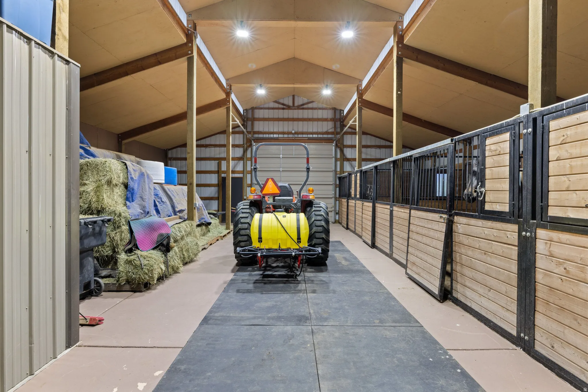 View of horse barn