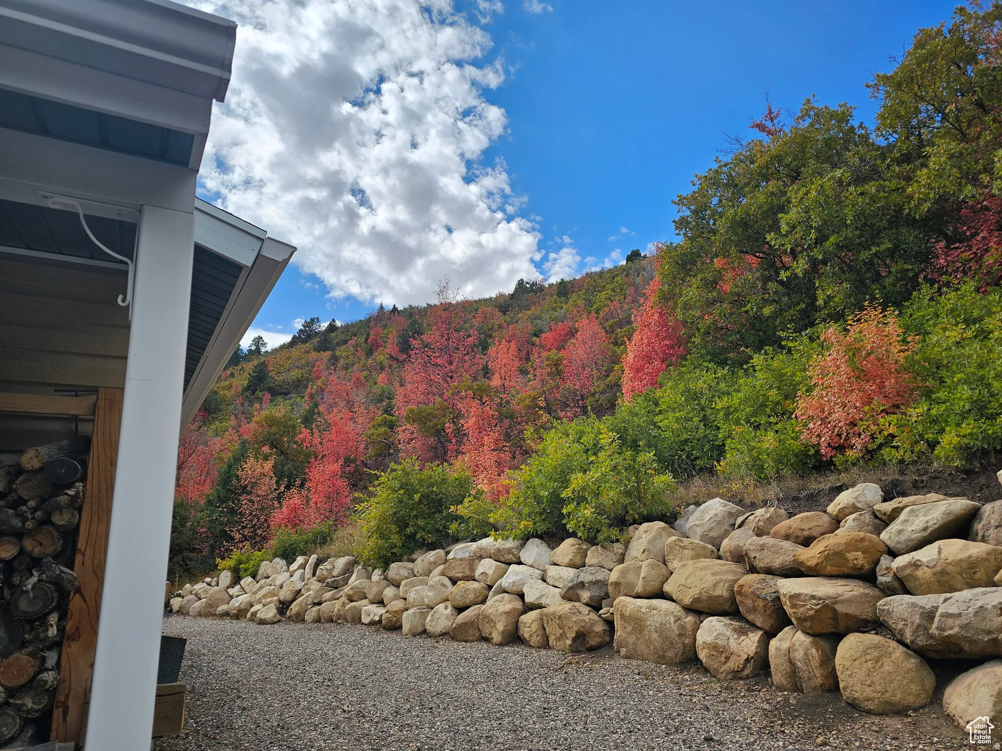 View of mountain with autumn colors.