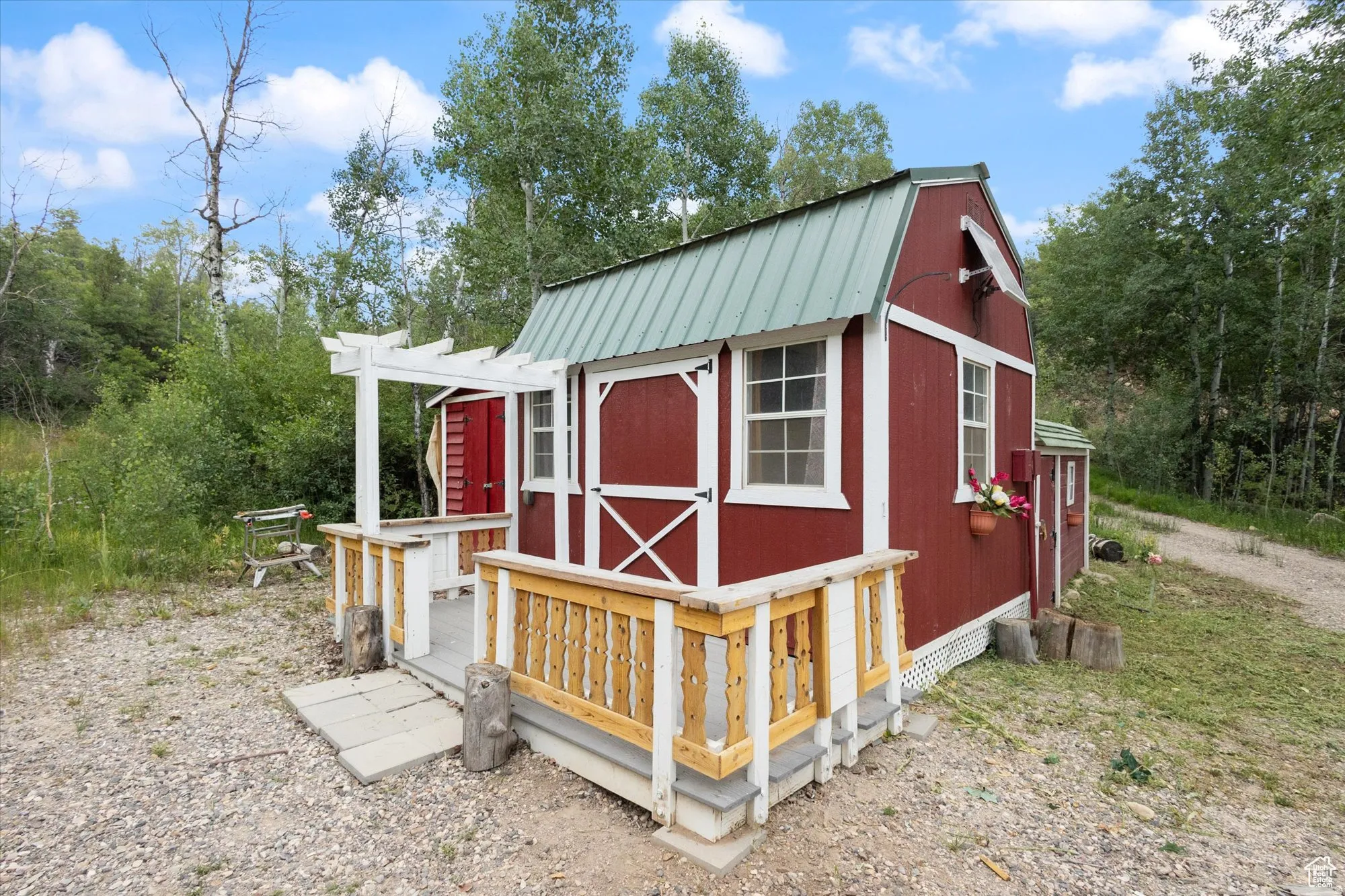 The shed, built in 2016, as a small bunk house for visiting children and grandchildren.