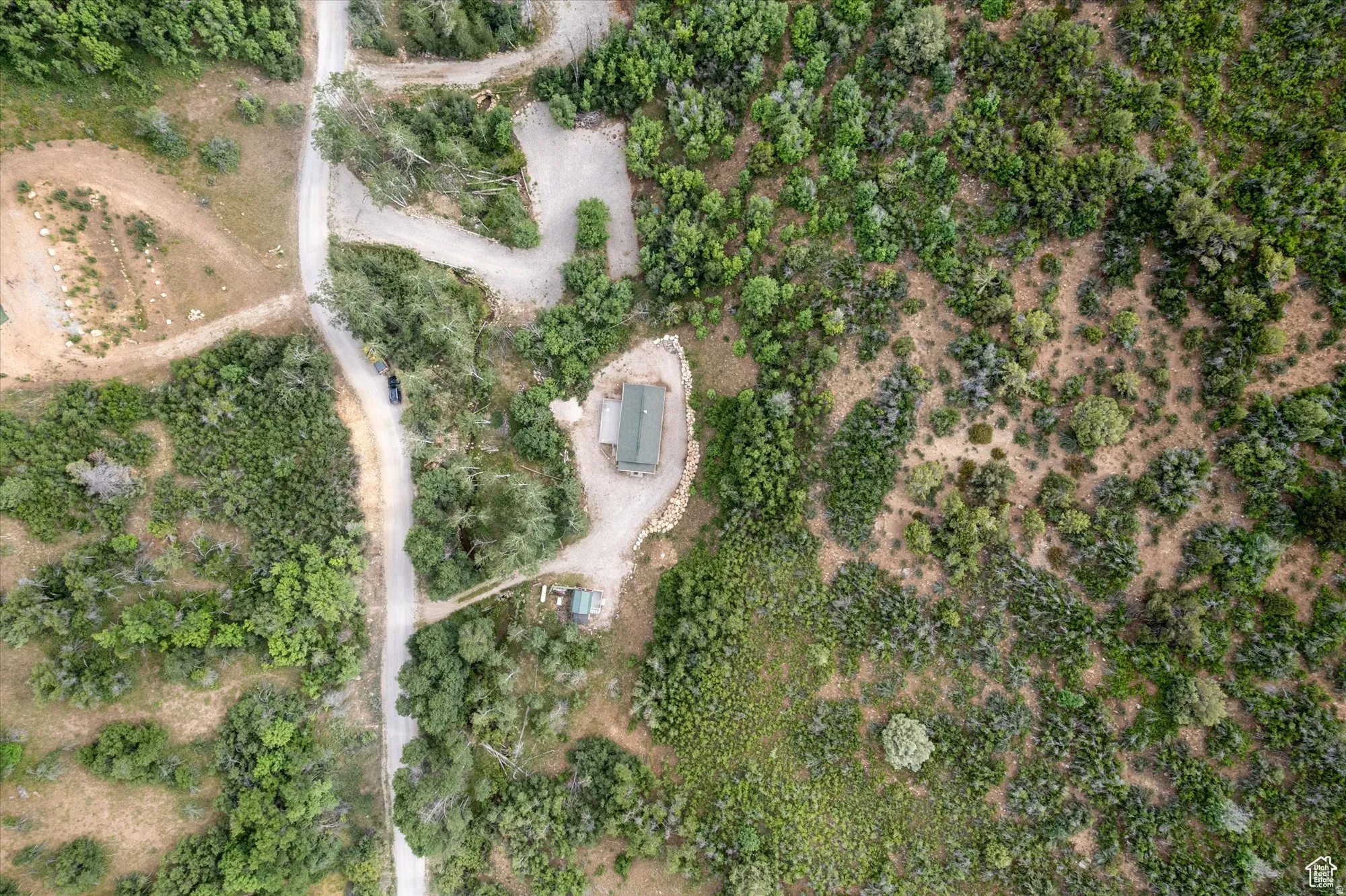 North Fork Rd is to the left of the cabin in this photo.