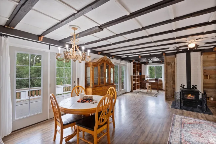 Decorated like a Swiss/Finnish Chalet, the European charm exuces from the ceiling to the light fixtures and the deck/porch railing slats.