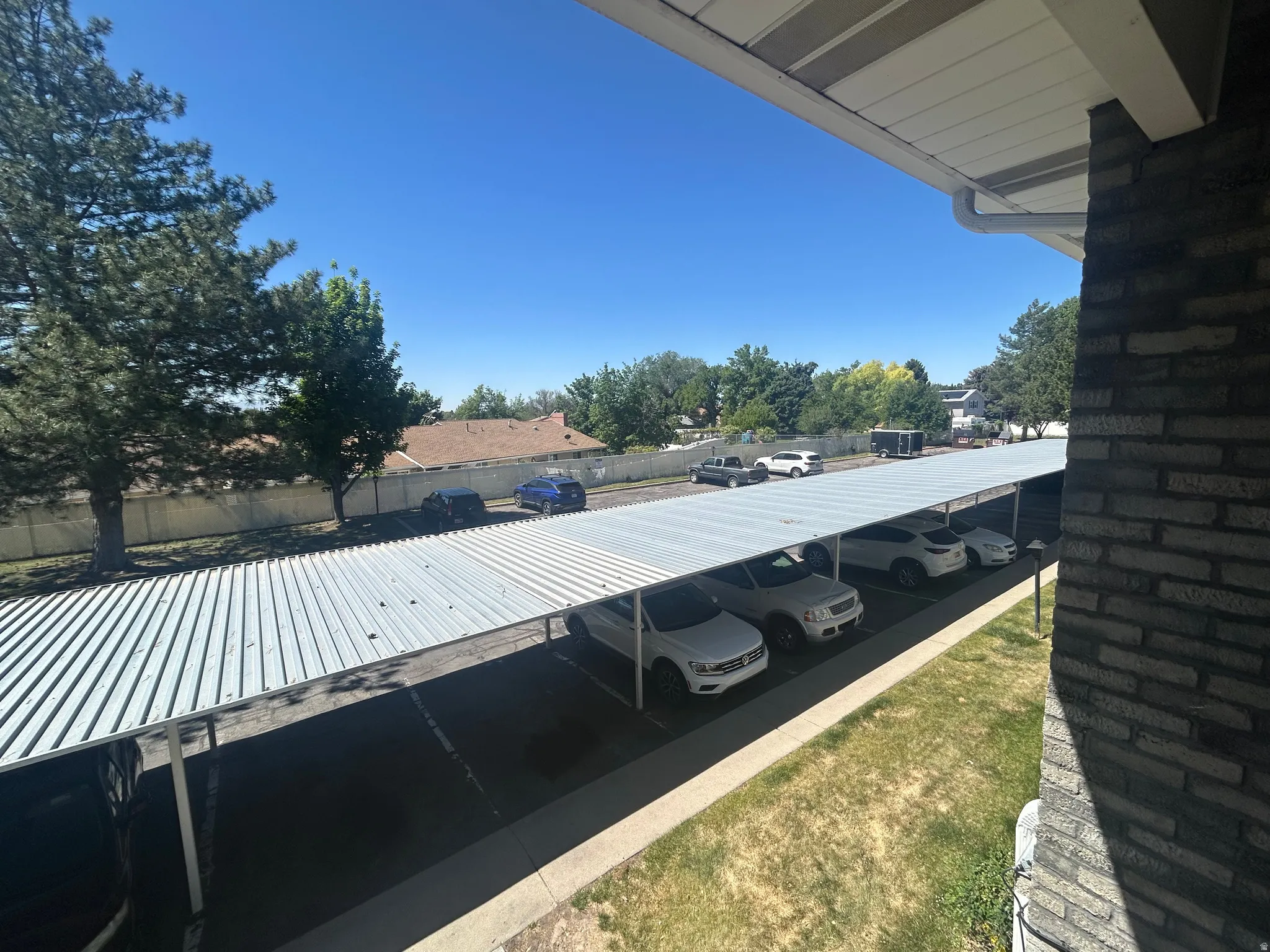 view from balcony, parking space is close