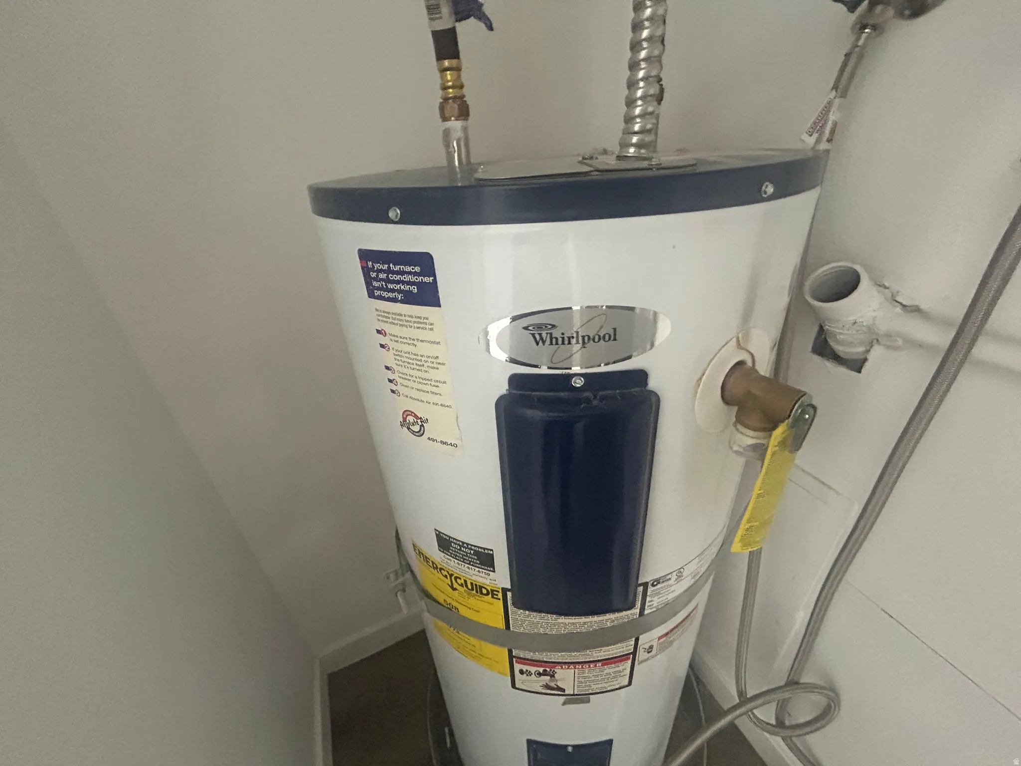 Large capacity water heater, earthquake strapped