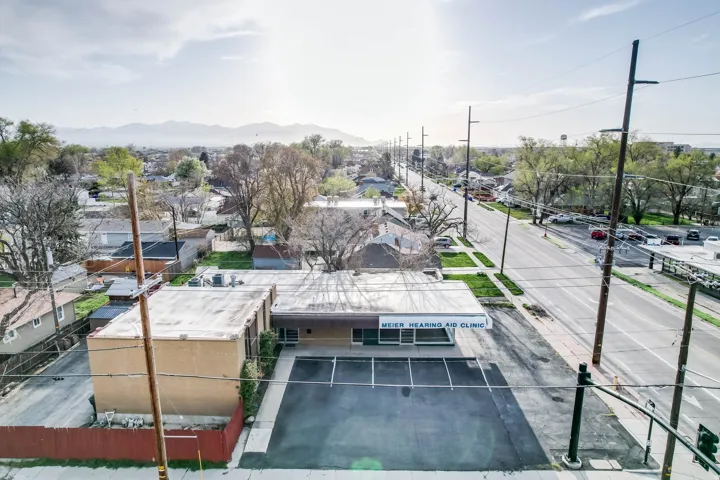 Birds eye view of property located on the corner of 2700 S and 300 E