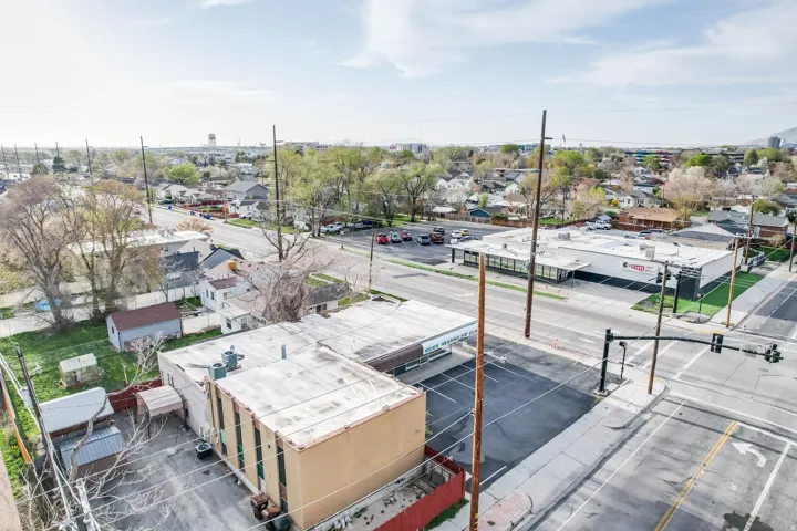 Birds eye view of property located on the corner of 2700 S and 300 E
