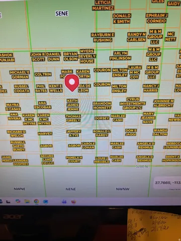 Property Ownership Map. Illustrating various property owners and their locations within a defined area