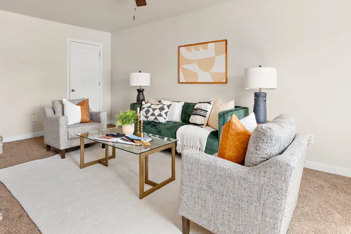 Neutral wall paint throughout the living space