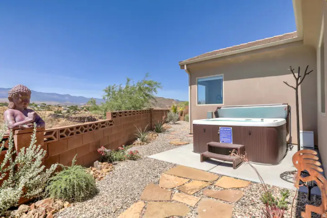 Hot tub included.