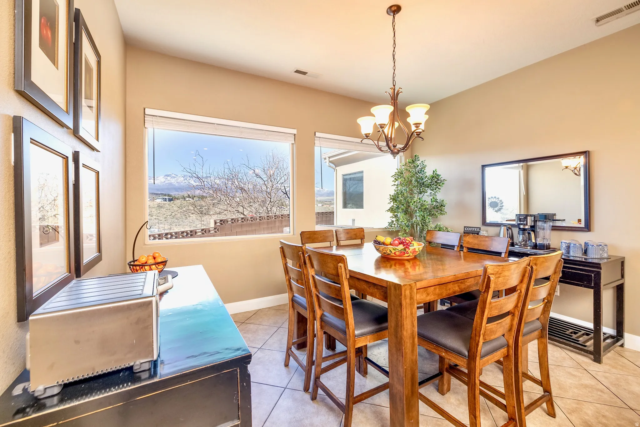 Dining with a view of Pine Valley Mountains.
