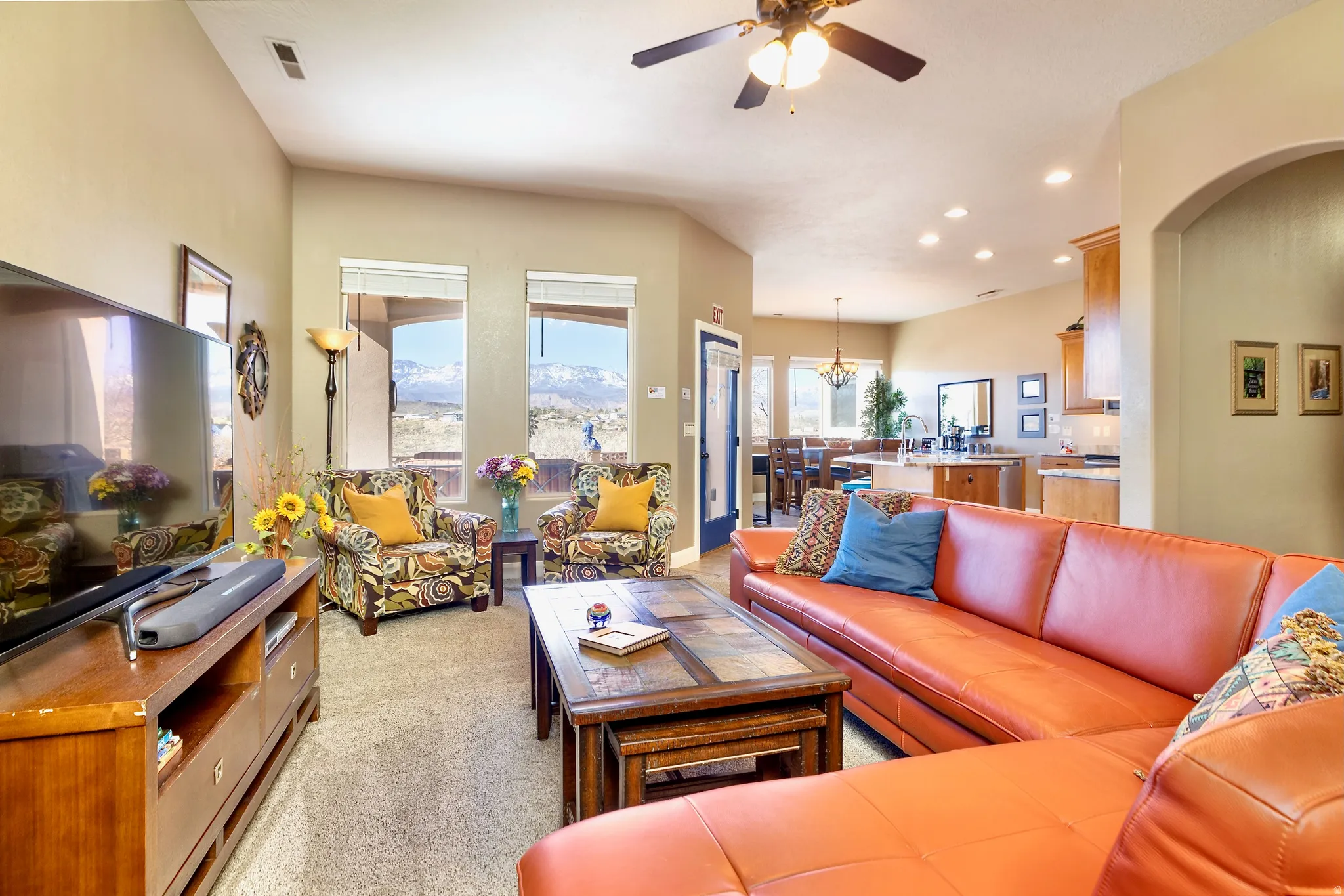 High-end Italian Leather sectional - Included