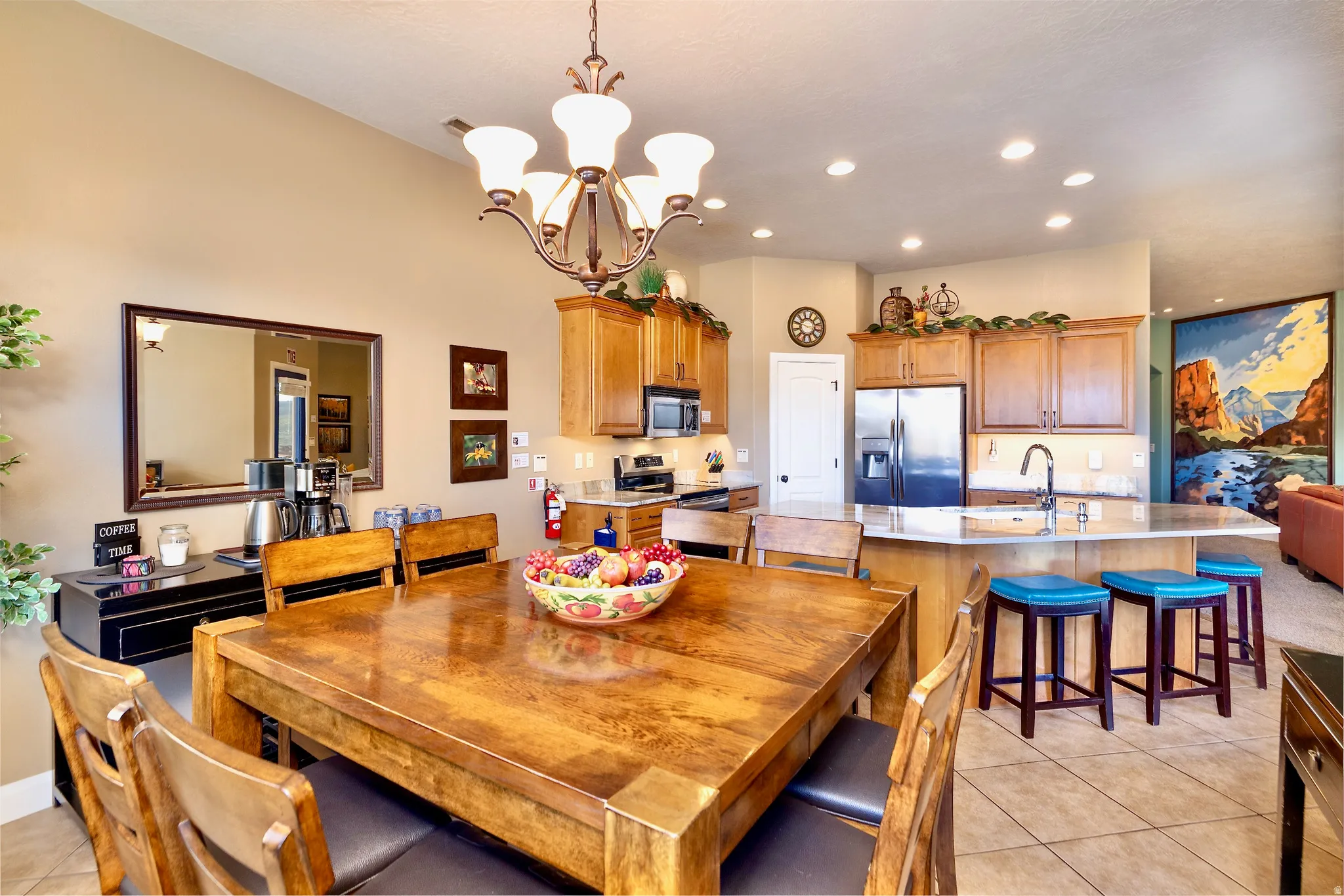 Spacious kitchen and dining.