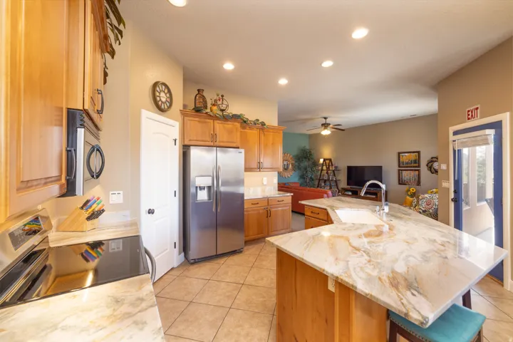 Newer fridge and range.