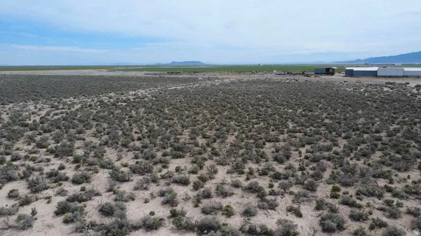 Expansive arid landscape featuring scattered brush