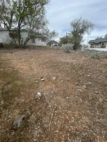 Expansive land parcel featuring natural ground cover, scattered rocks, and mature trees