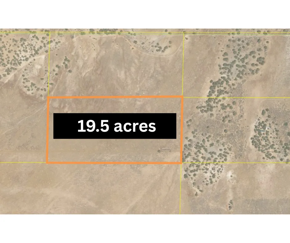 Aerial Survey. Depicting the property's approx boundaries and total area, 19.5 acres north of Fillmore, UT