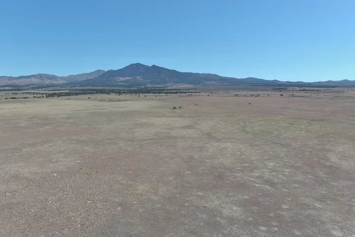 Expansive open land featuring diverse ground cover and distant mountains