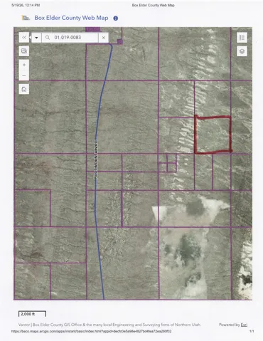 GIS Property Map. Displaying the geographic layout and parcel boundaries for the property