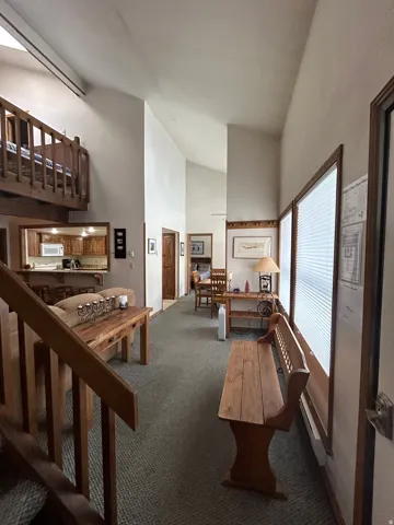 Vaulted ceilings with an open loft area