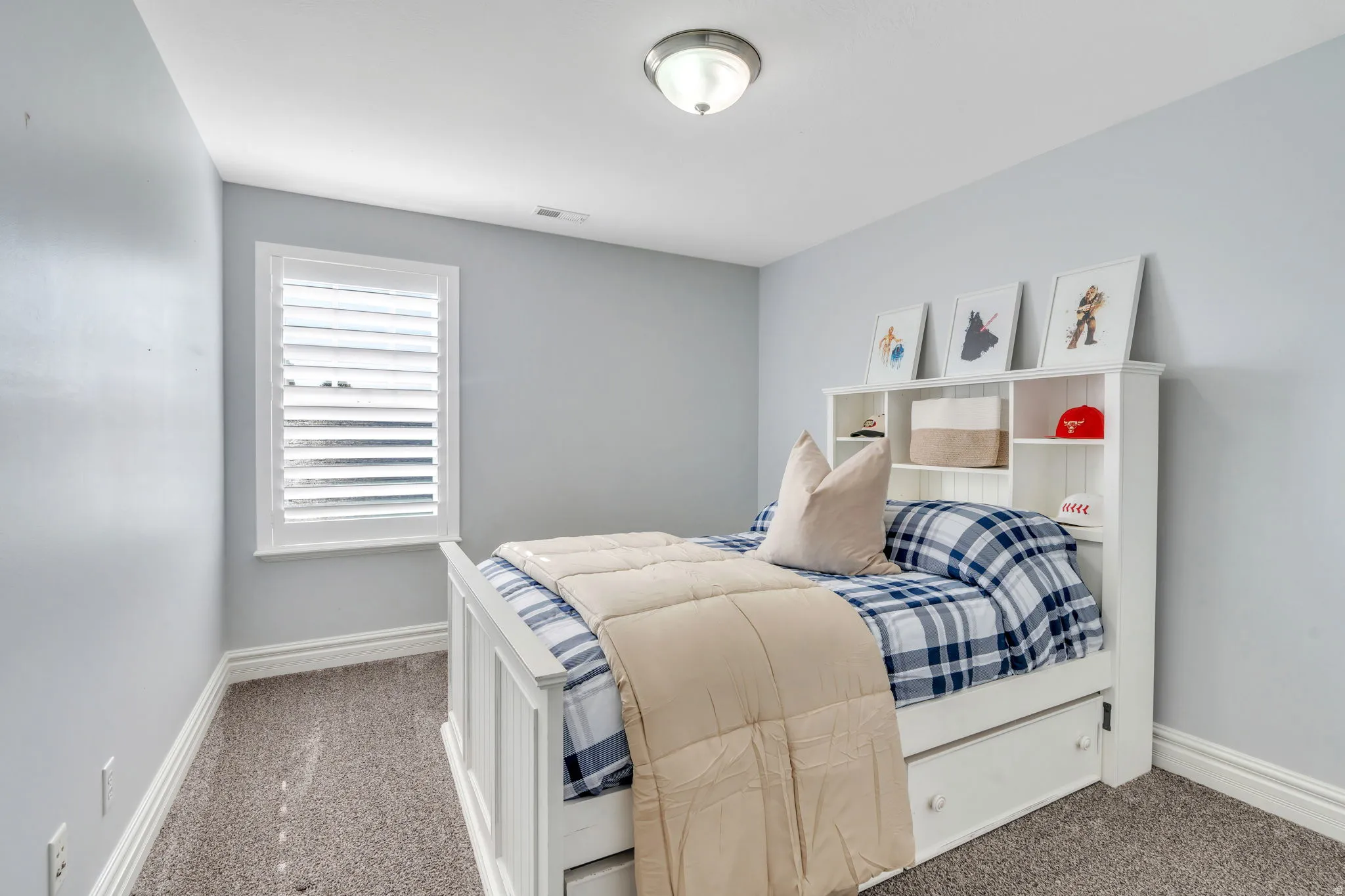 Carpeted bedroom